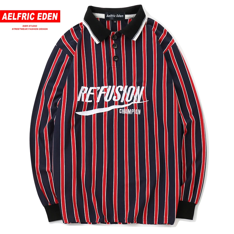 

Aelfric Eden 2018 Men's Winter Long Sleeve Casual Striped Slim Shirts Fashion Hip Hop Cotton High Quality Designer Shirts Fk15