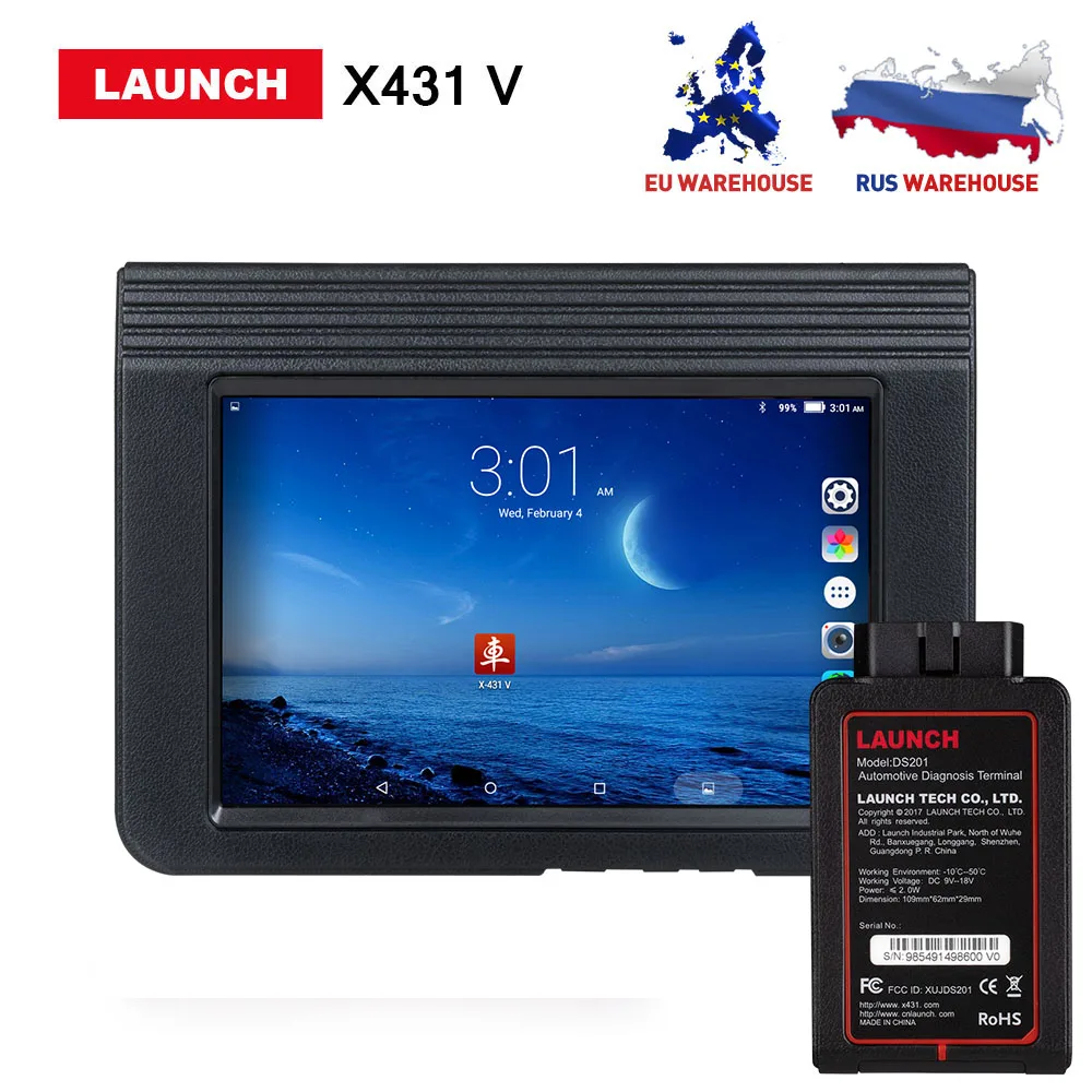 Launch X431 V 8inch Scanner Support Bluetooth/Wifi 2 years free Update