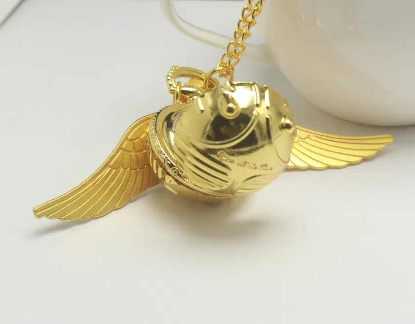 Harri ожерелье Поттер Топ Роскошный Золотой снитч мяч кварцевые карманные часы кулон с цепочкой подарки для мужчин женщин детей reloj подарок