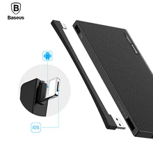 Baseus 10000mAh Dual USB Power Bank Portable External Battery Charger For iPhone Mobile Phone LCD Powerbank With 2 in 1 Cable