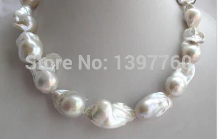 

Miss charm Jew.156 baroque white keshi reborn freshwater pearls necklace