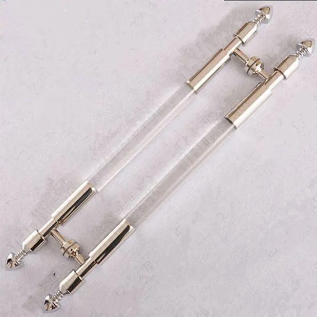 US $206.80 800mm high quality clear Acrylic glass big gate door handle Stainless steel big gate door handles pulls 600mm