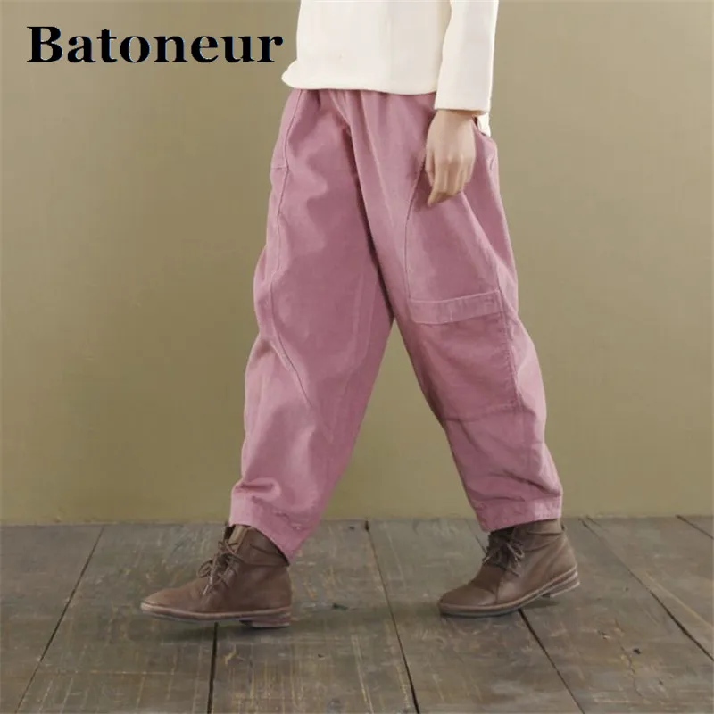 Johnature-Women-Wide-Leg-Pants-Elastic-Waist-2017-Autumn-New-Loose-Brief-Pockets-Women-Trouser-3