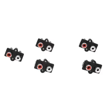 

5 Pcs 2 RCA Female Outlet AV Concentric Socket Connector