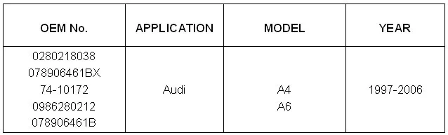 Массового расхода воздуха Сенсор использовать OE 0280218038, 078906461BX, 74-10172, 0986280212, 078906461B для Audi A4 A6