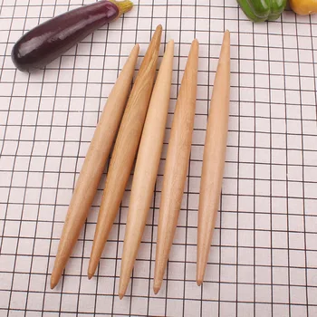 

double tip professional fine polished wood pasta dumpling skin rolling pin 32 cm