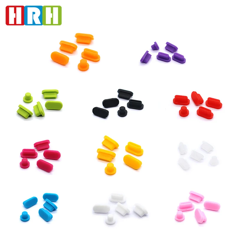 

HRH High Quality 100 Sets/Lot Silicone Data Port Anti Dustproof Plug for Macbook New Pro Touch Bar Laptop Dust Plug Stopper Set