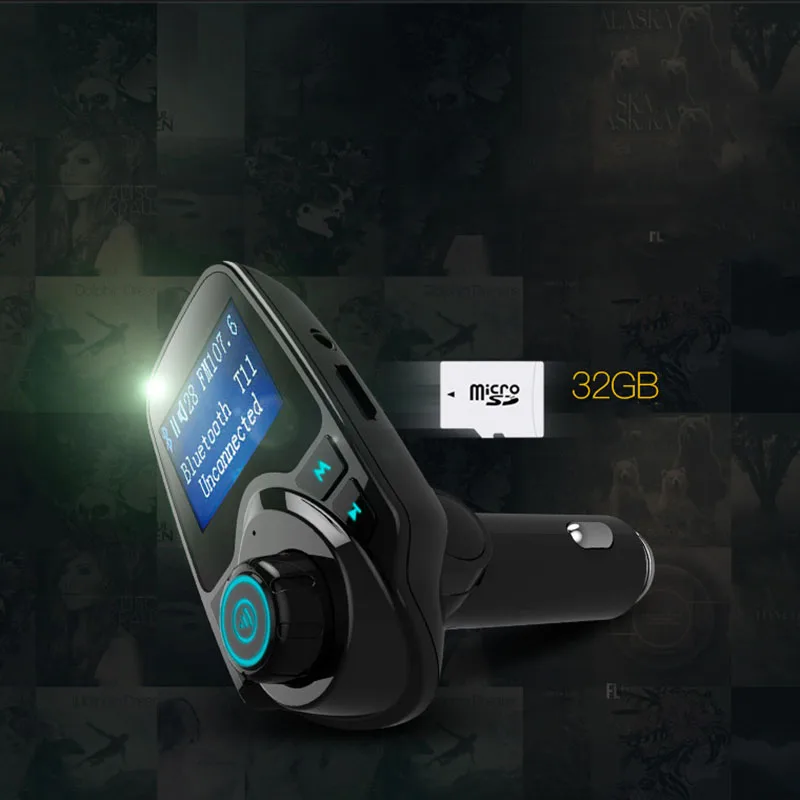 Gakaki Bluetooth Car Kit Hands Free FM Transmitter Handsfree Receiver Dual USB Charger Multifunction Wireless Car MP3 Player