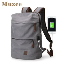 Muzee, новинка, брезентовый Рюкзак, USB дизайн, рюкзак для мужчин, мужчин, студентов, сумка для выходных, Mochila, костюм для 15,6 дюймов, рюкзак для ноутбука