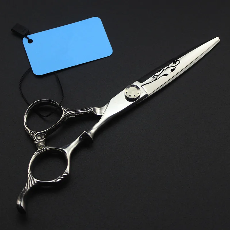 

professional 6 inch Japan 440c Hollow flower cut hair scissors haircut shears cutting barber makas scissor hairdressing scissors