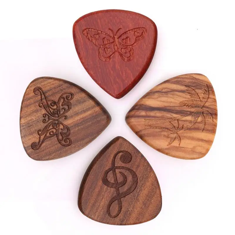 1 piezas nuevas púas unids de Guitarra Plectrum de madera maciza Fingerpicks de alta gama 0,46mm Guitarra púas para accesorios de instrumentos musicales