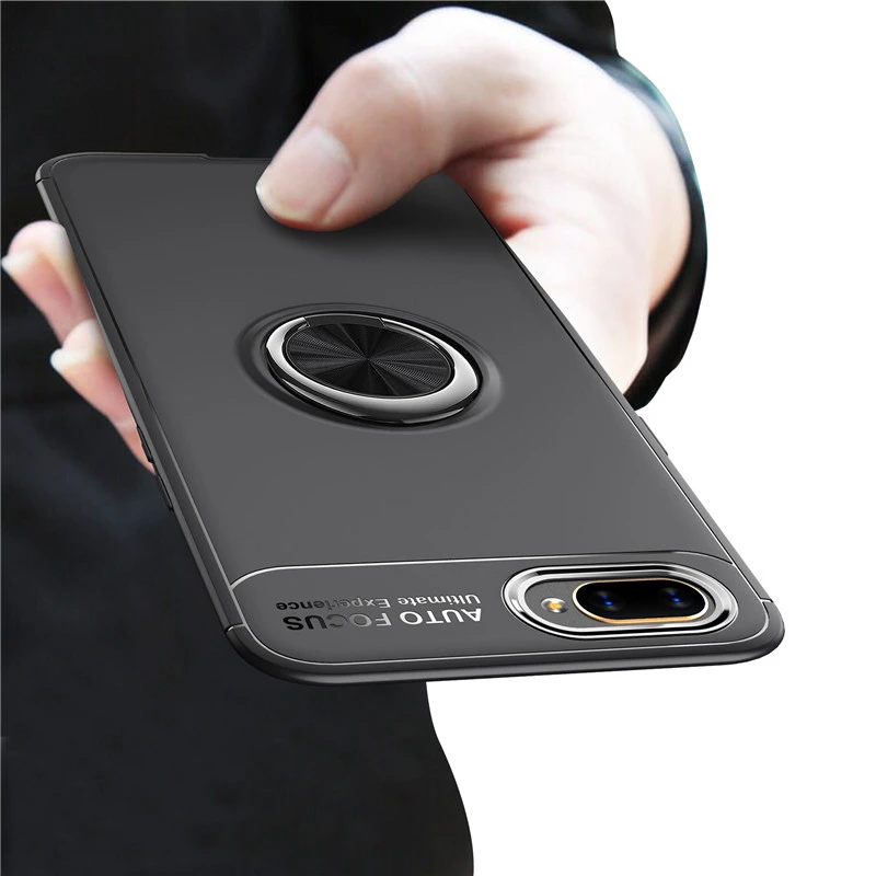 

Lenuo OPPO A1K Case Shockproof Bumper Metal Ring Holder Bracket Soft Back Cover OPPO Realme C2 Case