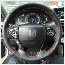 Black Hand-stitched Car Steering Wheel Cover for Honda 9 generation Accord Odyssey Aili Custom special automobile handle