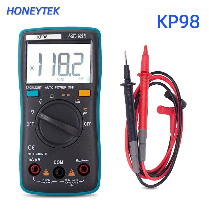 

AC/DC Voltmeter Current Meter Mini Digital Multimeter Ohm Electric Meter With Backlight Auto Range Multimeter Auto Power Off