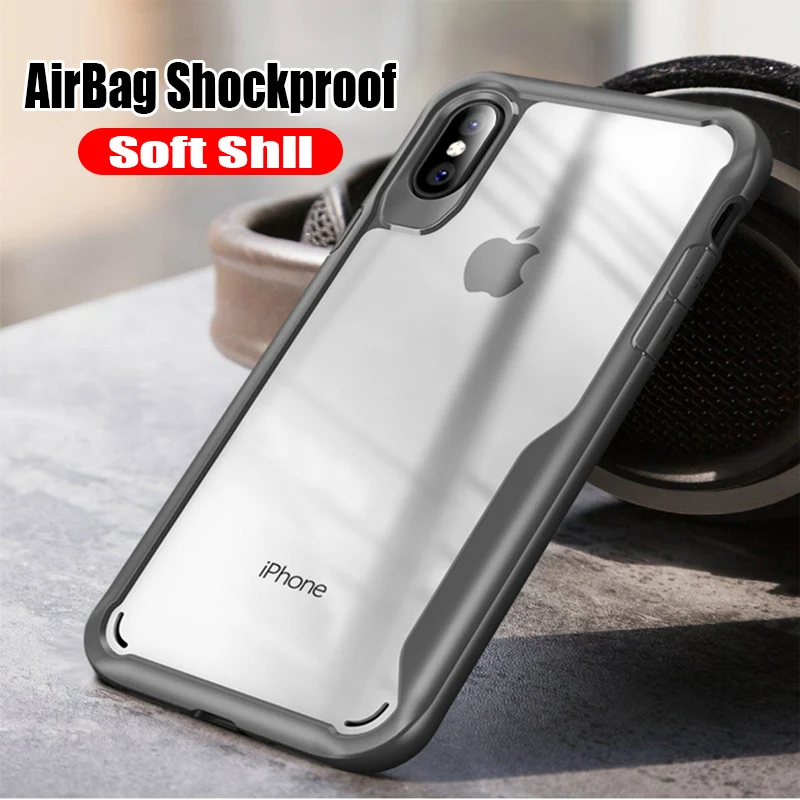 

Luxury Airbag Shockproof Soft Case On The For iphone 6 6s 7 8 PLus Full Cover For iphone X XS Max XR Original Silicone TPU Case