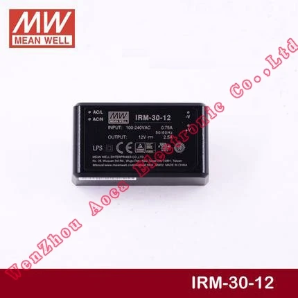 

TaiWan MeanWell Switching Power Supply IRM-30-12 30w 5v 12v 24v Terminal Wiring Small Sealed Module Of CCTV ,3D Printing,Video