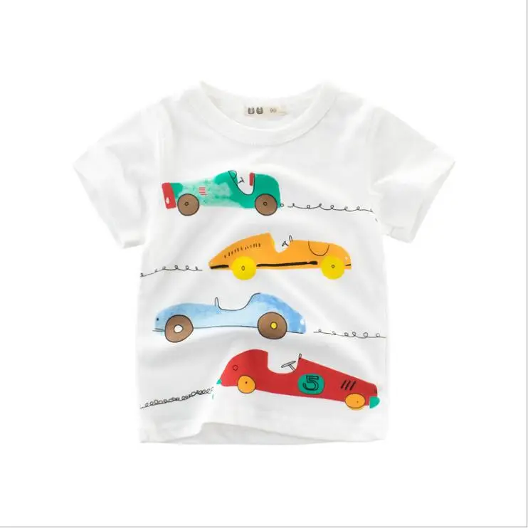 

T-shirts for Boys Summer Kids Clothes Cotton Cartoon Cars Tops Tees Children Short Sleeve T Shirt Outfits 1-8 Years Boy Top