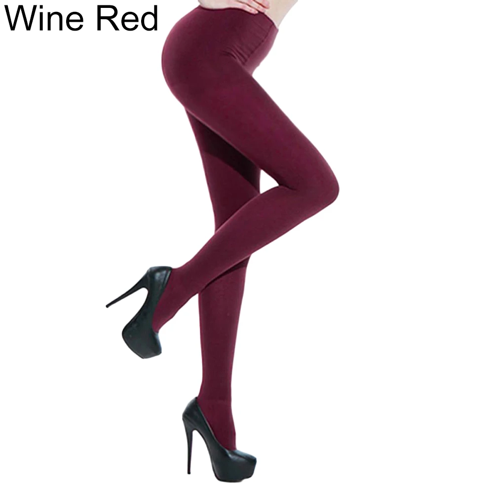 Сексуальные женские плотные 120D чулки, колготки обтягивающие, непрозрачные длинные соблазнительные прозрачные колготки на подтяжках - Цвет: Wine Red