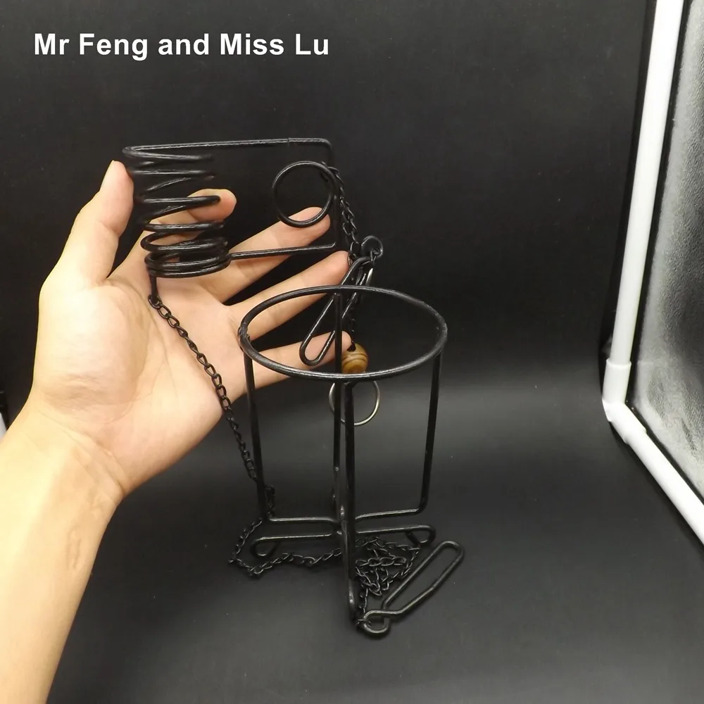 Classical Metal Wine Bottle Holder Ring Puzzle Funny Magic Intelligence