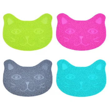 

Cats Litter Bowl Mat Cat Face PVC Food Placemat Non Slip Foot Pad Pet Supplies XHC88