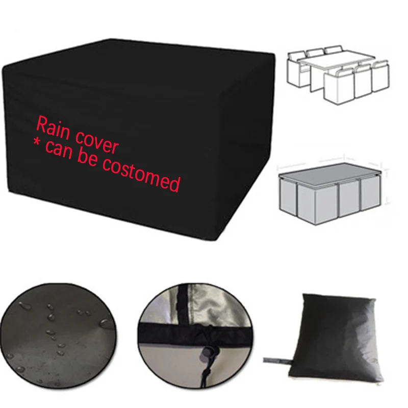 

Garden Furniture Home Rain Cover Waterproof Oxford Wicker Sofa Protection Set Garden Patio Rain Snow Dustproof Black Covers