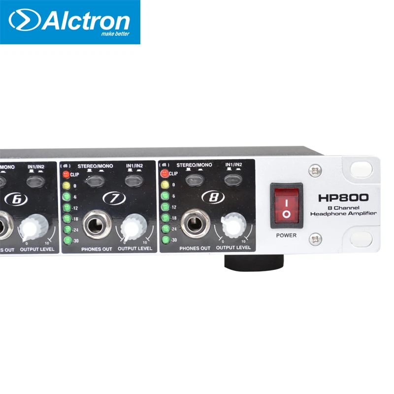 Alctron HP800 8 каналов Многофункциональный предусилитель для наушников, усилитель распределения наушников, Независимый регулятор громкости