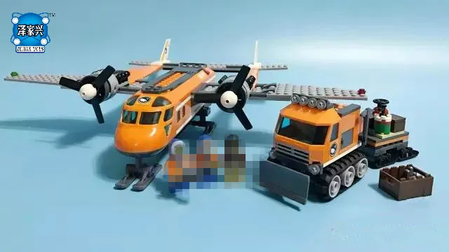 

2018 Arctic Supply Plane Model Building Kits Compatible with Lepins City 3D Blocks Educational Figures Toys for Children