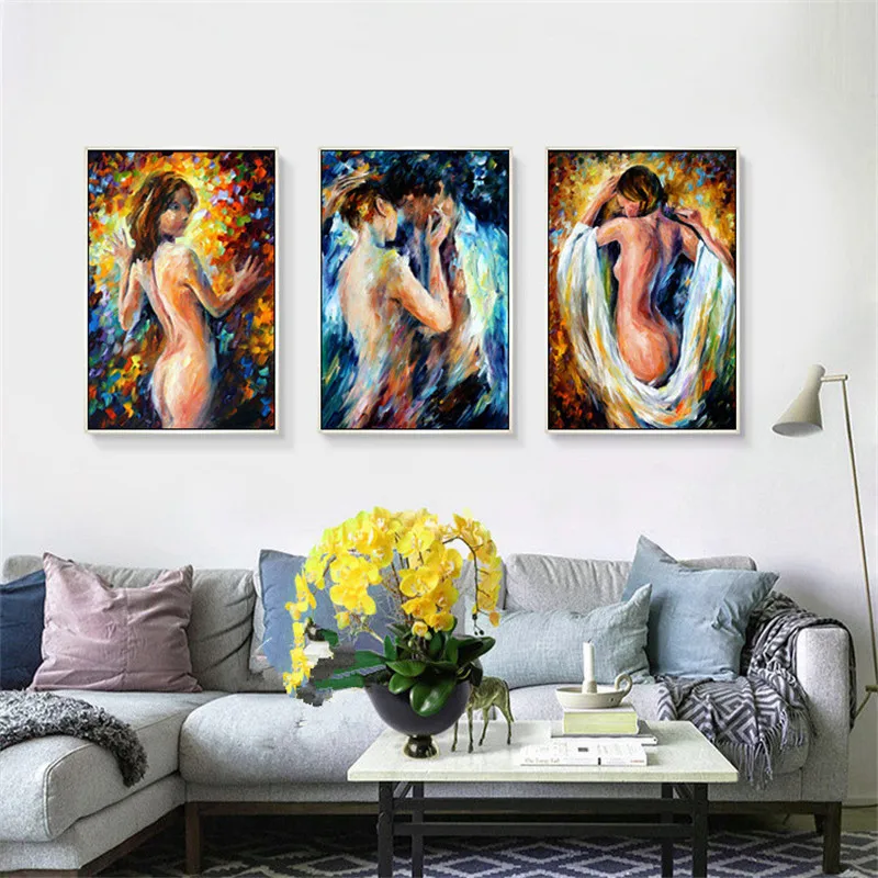 

40X60CM Leonid Afremov Series Living Room Modern Abstract Body Art Fabric Membrane Frameless Painting Wall Hangings X986