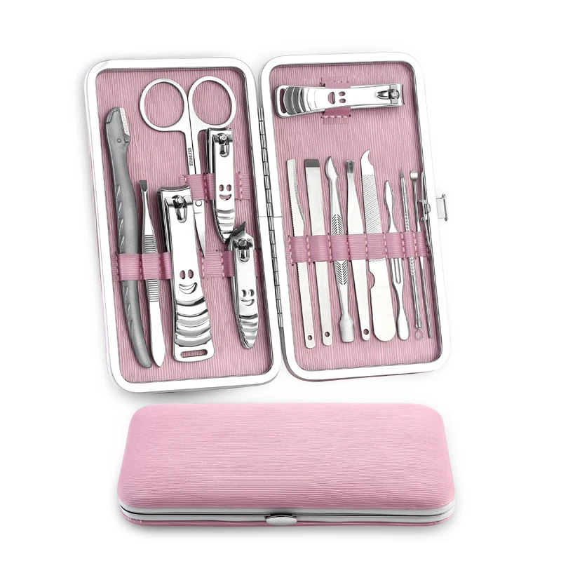 8/15Pcs Stainless Steel Manicure Set Nail Kit Nail Clipper Nipper Cutter Scissors Tweezers Ear Pick