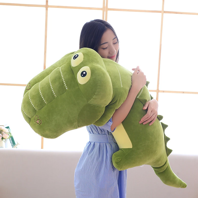 Большой размер, 130 см, мультяшная длинная подушка с крокодилом, плюшевая игрушка, мягкая подушка с большими глазами, Kawaii, милые подарки для детей
