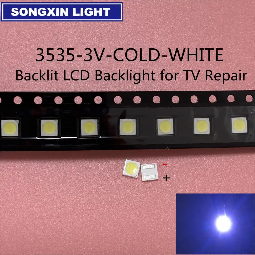 

50pcs High Power LED LED Backlight 2W 3535 3V 6V Cool white 135LM TV Application