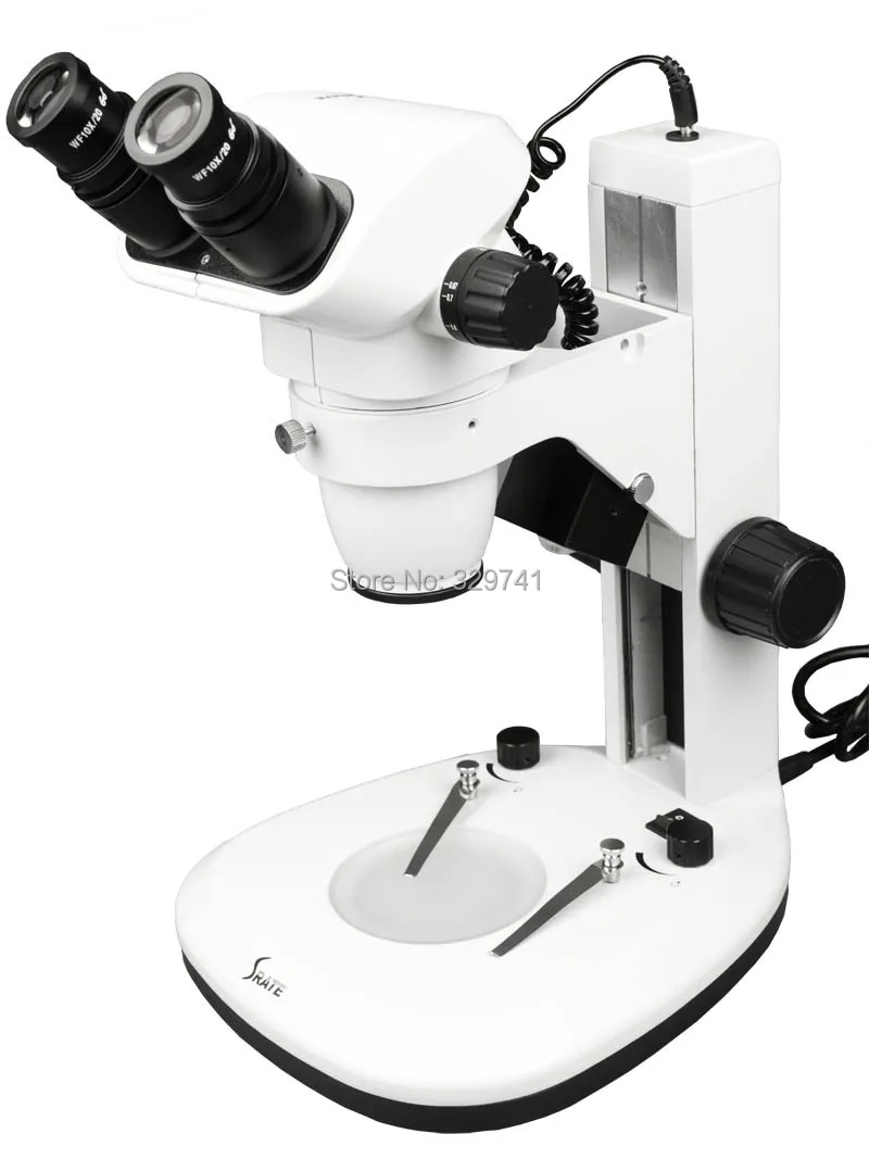 

6.7X-45X Illuminated Binocular Zoom Stereo Microscope with Vertical Base Reflected and Transmitted LED Illumination B3-D7