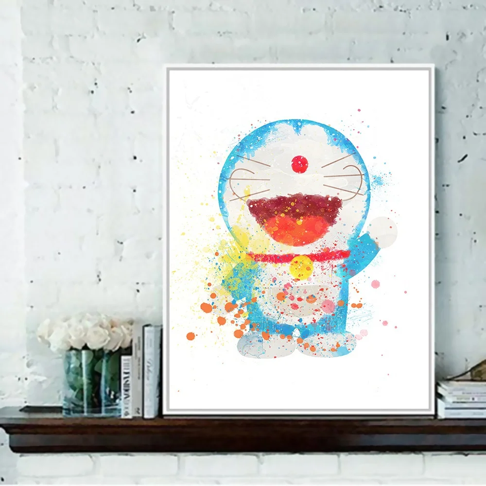 Hot Sell Watercolor Doraemon Animation Movie AModern Home Wall Decor