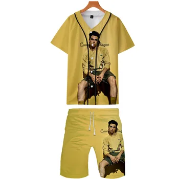 

2019 Cameron Boyce two piece set jackets and shorts Kpop Fashion new brand cool print Cameron Boyce baseball jacket set for men
