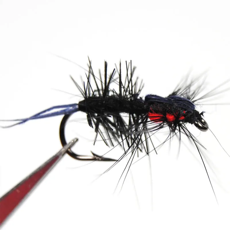 

10PCS 6# Wifreo Black Body Caddis Stone Fly Trout Fishing Flies Free Box