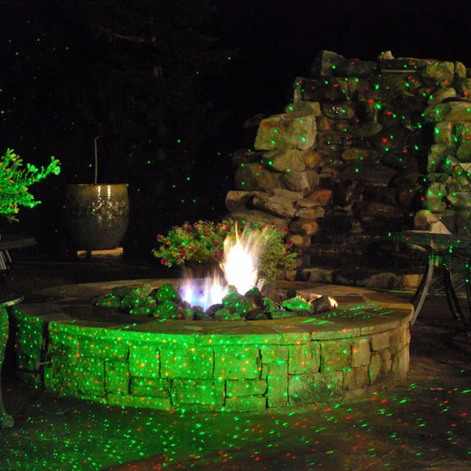 Открытый Сад украшения Рождественский лазерный светильник Звезда проектор душ красный зеленый статический мерцание водонепроницаемый IP44