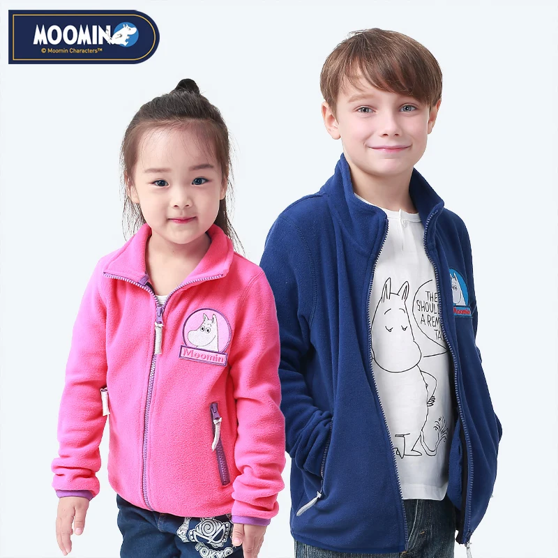 

Moomin 2019 new children fleece jacket autumn jacket Character blue zipper casual fleece coat kids clothes