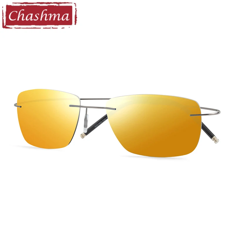 Stainless Steen Prescription Sunglasses Polarized Men Mirror Coating UV 400 Lens Anti Glare Rimless Glasses Women Myopia Glass
