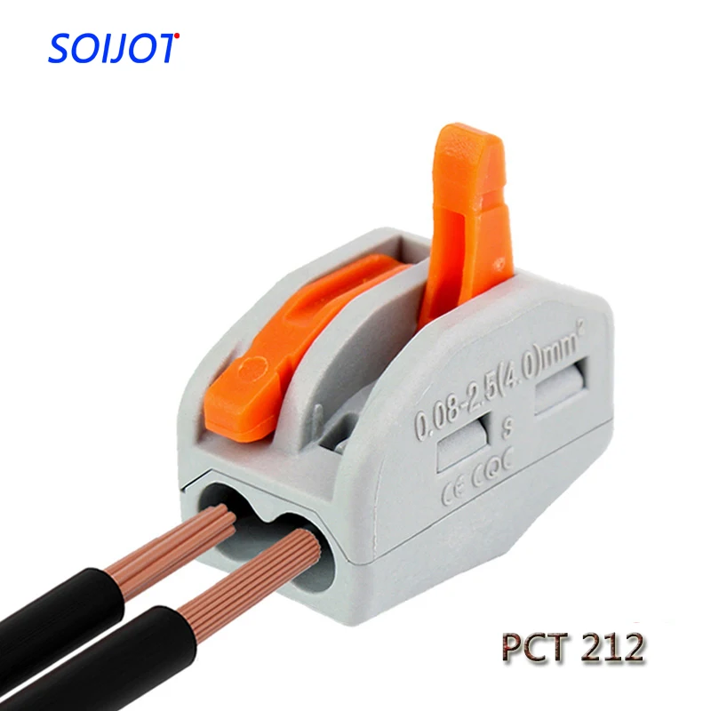 

10 pcs mini fast WAGO Connector,222-412(PCT212) Universal Compact Wire Wiring Connector 2 pin Conductor Terminal Block