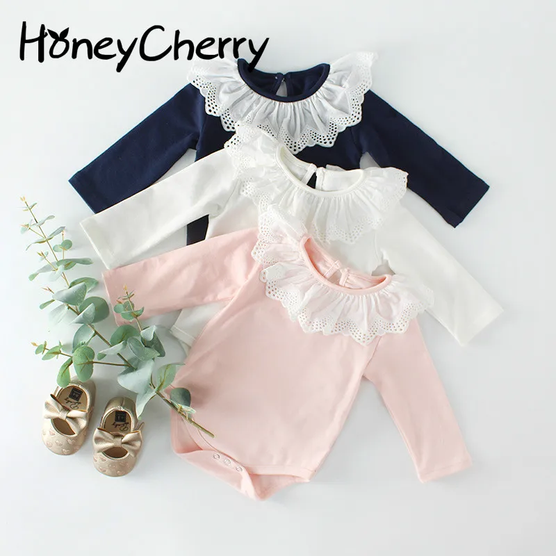 

2019 Baby Bodysuit Clothes Climb Cotton Triangular Scalloped Collar Cute And Color Kazakhstan Fart Bodysuit Baby