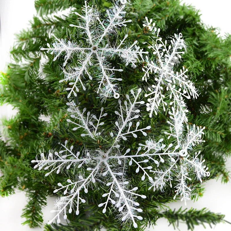 30 шт рождественские снежные хлопья белая Снежинка 6 см украшения Праздничные Рождественские елки праздничные вечерние украшения для дома
