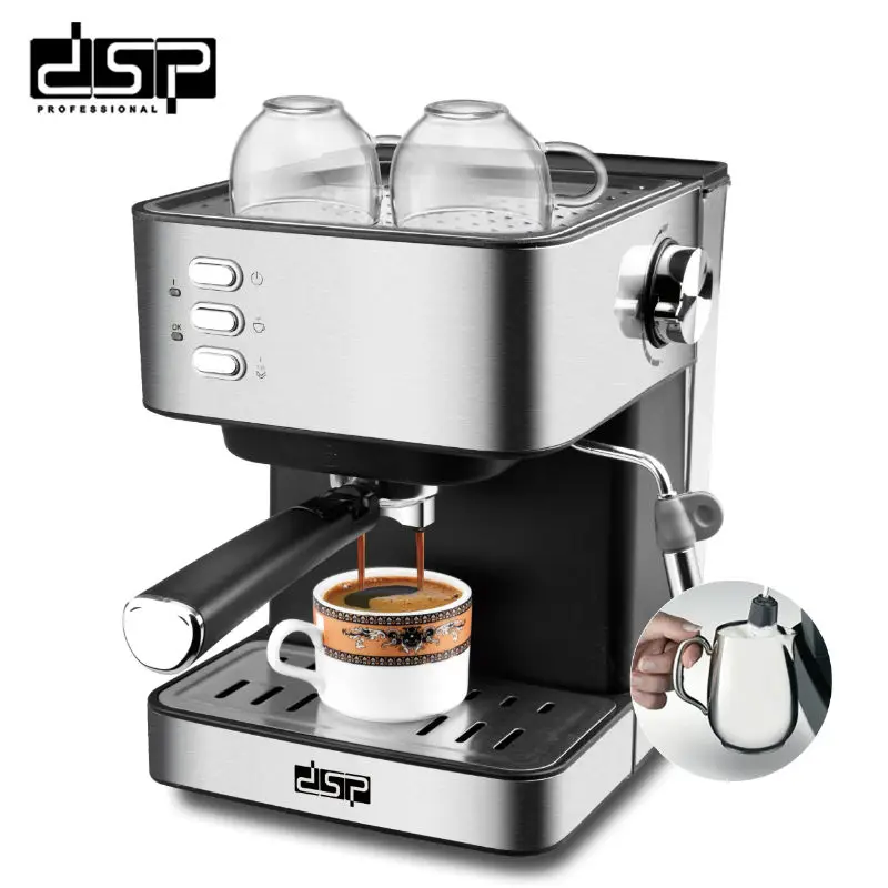 DSP  Semi-automatic Coffee Machine Stainless Espresso Maker Fully Functional Home Display Full Temperature Control 