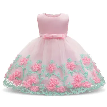 

Newborn Baby Girl Dress 2018 New Style Flower Lace Children Wear Dress For Wedding Party Clothing For 0-2Year Infant Dresses