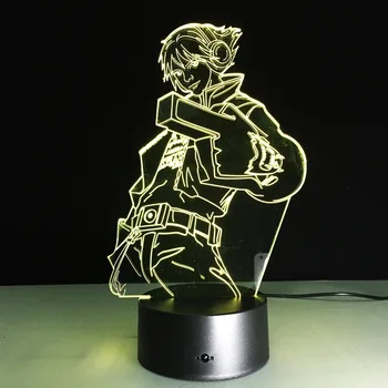 

LOL EzrealHot Cartoon Game Figure 3D Lamp LED USB Illusion Atmosphere Colorful Night Light Cool Boy Room Decoration Kids Toys