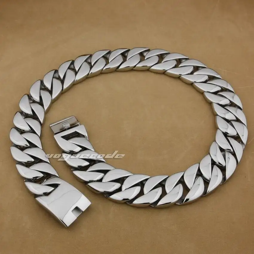 

LINSION Huge heavy 316L Stainless Steel Mens Biker Rocker Punk Necklace 5C004N Length 18 to 36 Inches Available