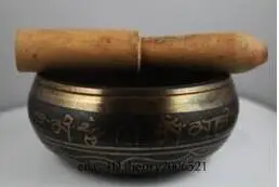 Chinese Details about 3.9&quot Tibetan Copper Crafted Gold Gilt wonderful Chakra Singing Bowl Meditation gift art copper | Дом и сад