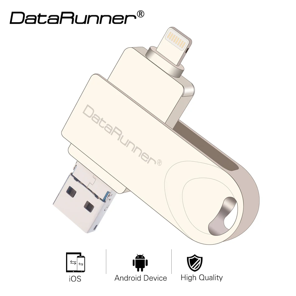 Флеш накопитель DataRunner Usb 3 0 OTG металлический флеш для iPhone X 8 7 Plus 16 ГБ 32 64 128 ГБ|USB