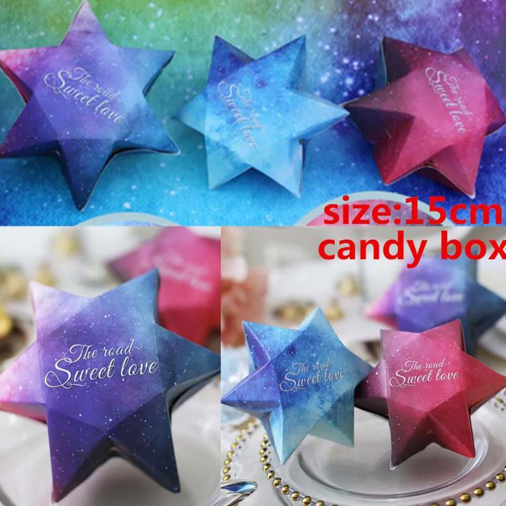 

1Pc Wedding Floral Flower Printed Gift Box Simple With Starry Sky Decorations Vintage Wedding