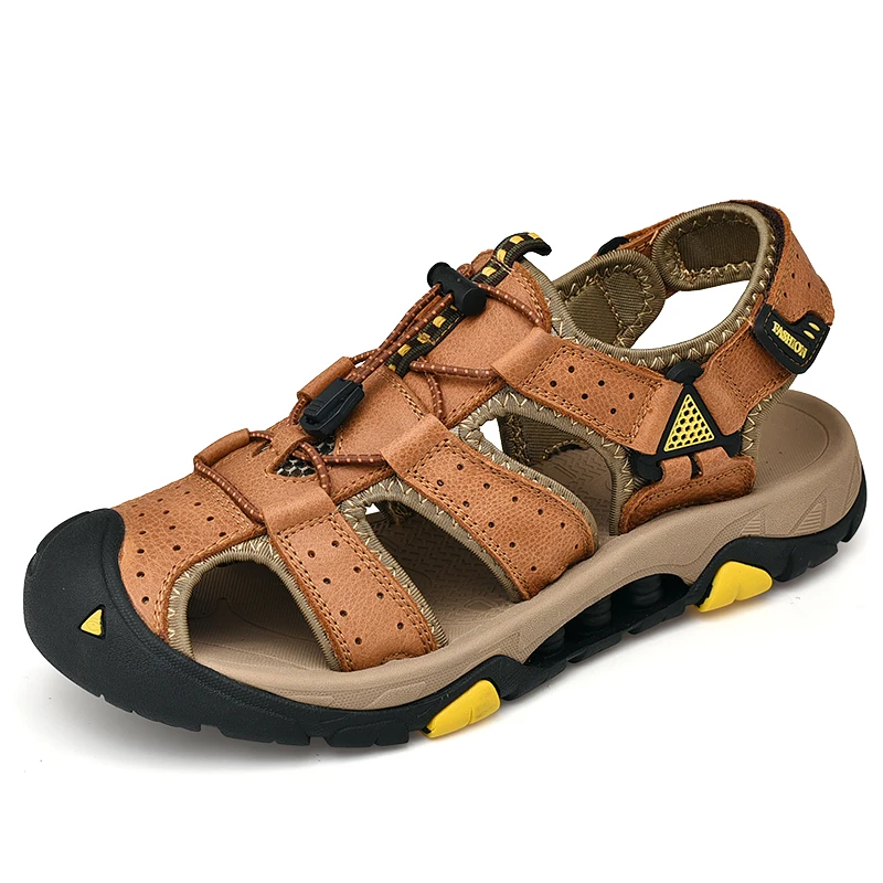 

Mens Gladiator Sandals Men Shoes Sandals Summer Genuine Leather Crocse-shoes Sandalias Hombre Sandles flip flops slippers Beach