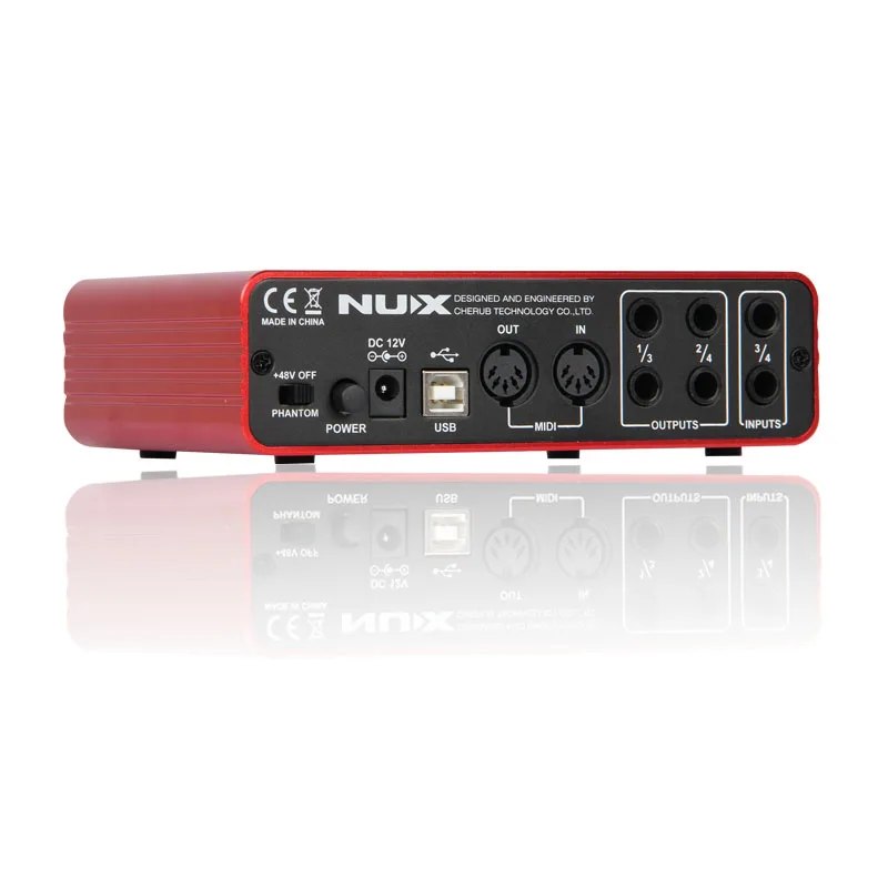 NUX UC-2 мини порт USB XLR 6,35 мм вход выход аудио интерфейс для микрофона MIDI инструмент записи воспроизведения